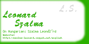 leonard szalma business card